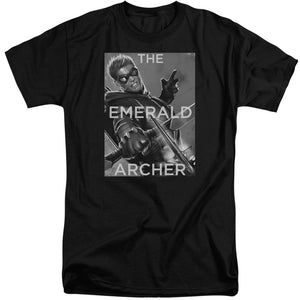 AN OFFCIALLY LICENSED JLA TRIGGER MEN'S TALL FIT T-SHIRT BLACK
