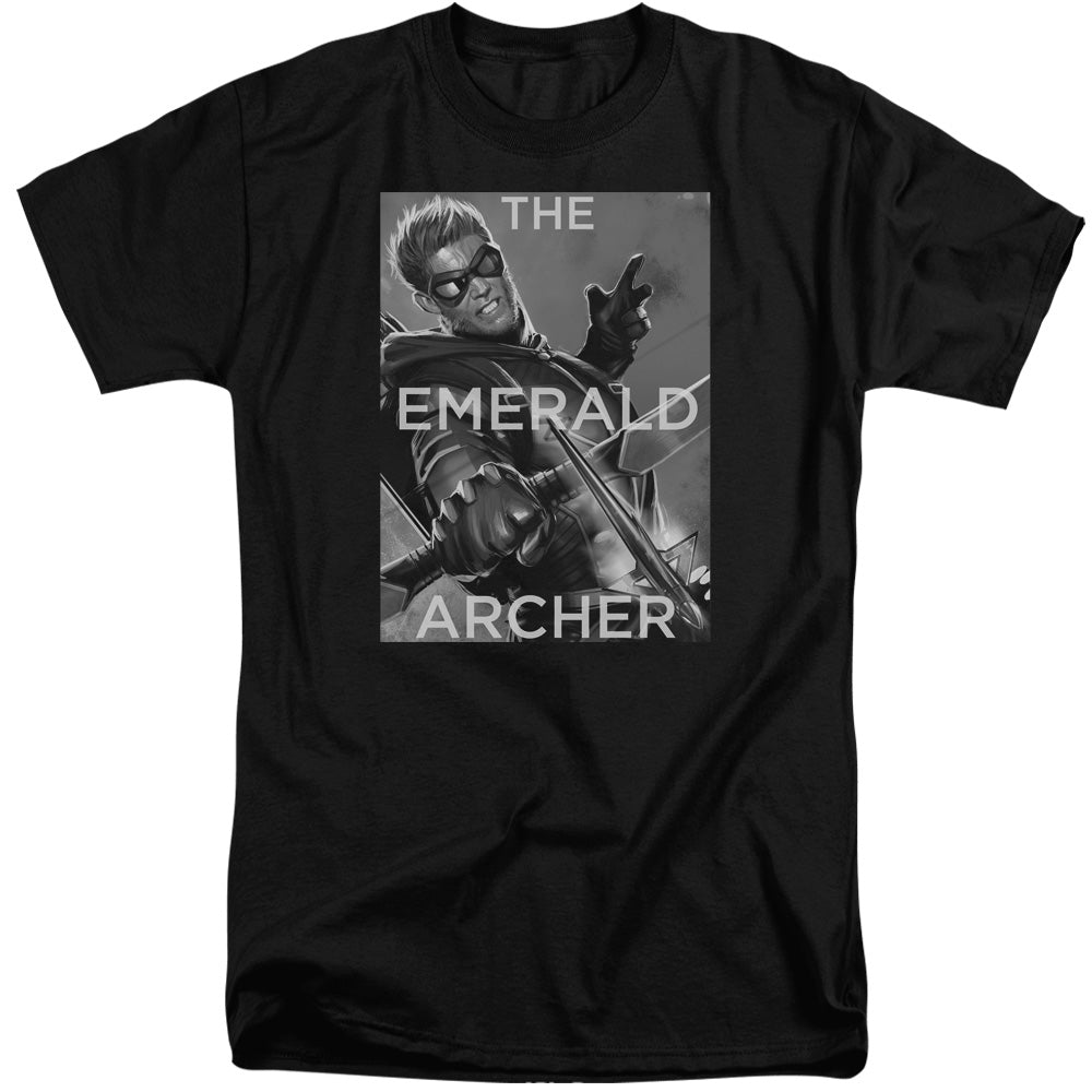 AN OFFCIALLY LICENSED JLA TRIGGER MEN'S TALL FIT T-SHIRT BLACK
