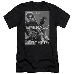 AN OFFCIALLY LICENSED JLA TRIGGER MEN'S PREMIUM SLIM FIT T-SHIRT BLACK