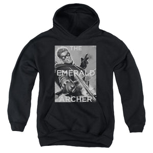 AN OFFCIALLY LICENSED JLA TRIGGER YOUTH HOODIE BLACK
