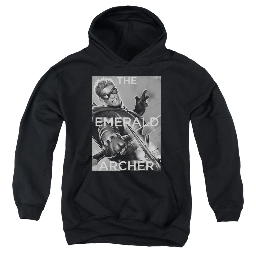 AN OFFCIALLY LICENSED JLA TRIGGER YOUTH HOODIE BLACK