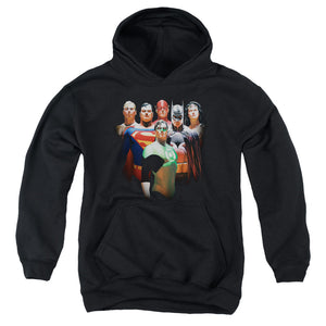 AN OFFCIALLY LICENSED JLA ROLL CALL YOUTH HOODIE BLACK