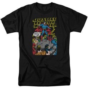 AN OFFCIALLY LICENSED JLA ULTIMATE SCARIFICE MEN'S REGULAR FIT T-SHIRT BLACK