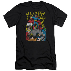 AN OFFCIALLY LICENSED JLA ULTIMATE SCARIFICE MEN'S PREMIUM SLIM FIT T-SHIRT BLACK