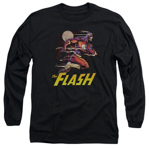AN OFFCIALLY LICENSED JLA CITY RUN MEN'S LONG SLEEVE T-SHIRT BLACK
