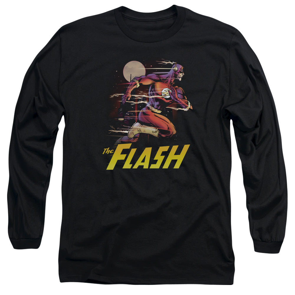 AN OFFCIALLY LICENSED JLA CITY RUN MEN'S LONG SLEEVE T-SHIRT BLACK