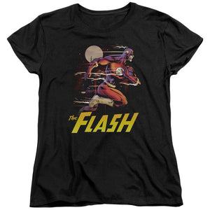 AN OFFCIALLY LICENSED JLA CITY RUN WOMEN'S REGULAR FIT T-SHIRT BLACK