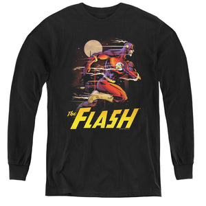 AN OFFCIALLY LICENSED JLA CITY RUN YOUTH LONG SLEEVE T-SHIRT BLACK