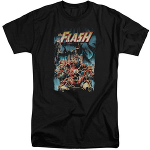 AN OFFCIALLY LICENSED JLA ELECTRIC CHAIR MEN'S TALL FIT T-SHIRT BLACK