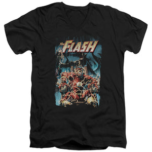 AN OFFCIALLY LICENSED JLA ELECTRIC CHAIR MEN'S V-NECK T-SHIRT BLACK