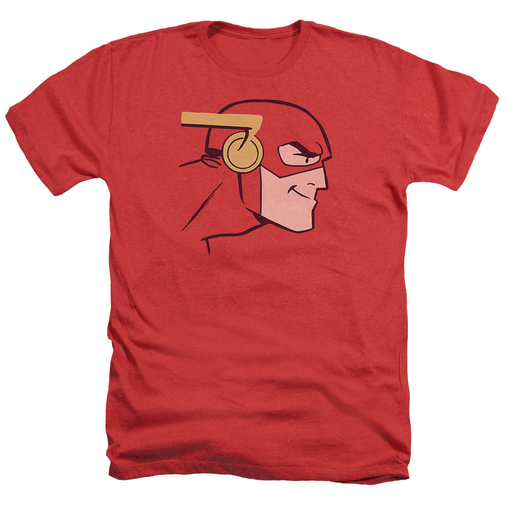 AN OFFCIALLY LICENSED JLA COOKE HEAD MEN'S HEATHER T-SHIRT RED