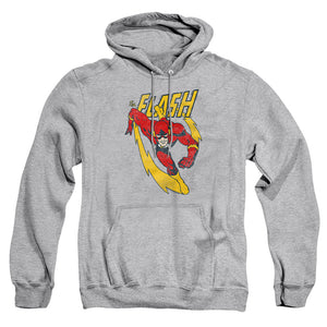 AN OFFCIALLY LICENSED JLA LIGHTNING TRAIL ADULT UNISEX PULLOVER HOODIE ATHLETIC HEATHER