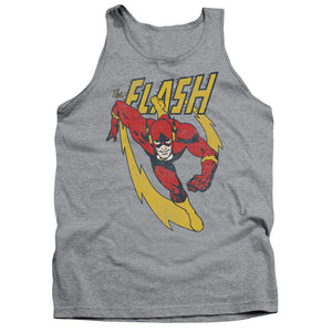 AN OFFCIALLY LICENSED JLA LIGHTNING TRAIL ADULT UNISEX TANK TOP ATHLETIC HEATHER