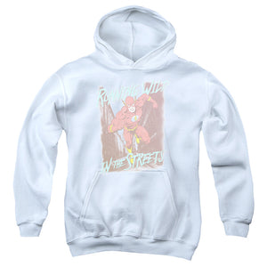 AN OFFCIALLY LICENSED JLA RUNNING WILD YOUTH HOODIE WHITE