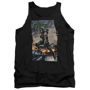 AN OFFCIALLY LICENSED JLA FIRE AND RAIN ADULT UNISEX TANK TOP BLACK