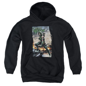 AN OFFCIALLY LICENSED JLA FIRE AND RAIN YOUTH HOODIE BLACK