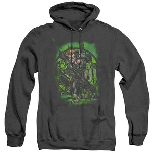 AN OFFCIALLY LICENSED JLA IN MY SIGHT ADULT UNISEX HEATHER PULLOVER HOODIE BLACK