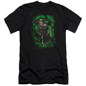 AN OFFCIALLY LICENSED JLA IN MY SIGHT MEN'S PREMIUM SLIM FIT T-SHIRT BLACK