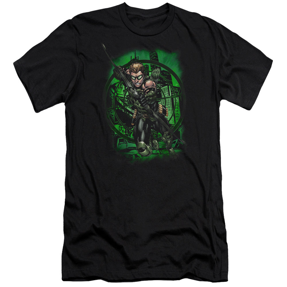 AN OFFCIALLY LICENSED JLA IN MY SIGHT MEN'S PREMIUM SLIM FIT T-SHIRT BLACK