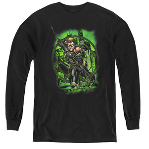 AN OFFCIALLY LICENSED JLA IN MY SIGHT YOUTH LONG SLEEVE T-SHIRT BLACK