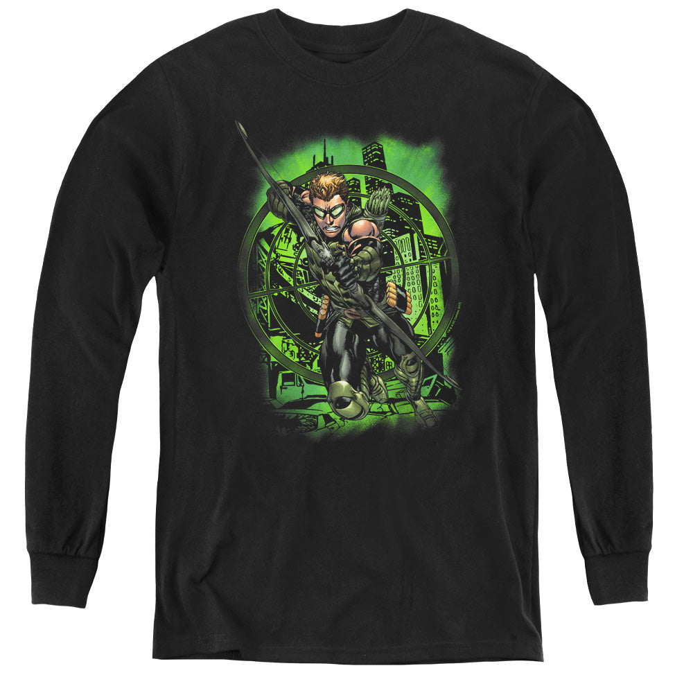 AN OFFCIALLY LICENSED JLA IN MY SIGHT YOUTH LONG SLEEVE T-SHIRT BLACK