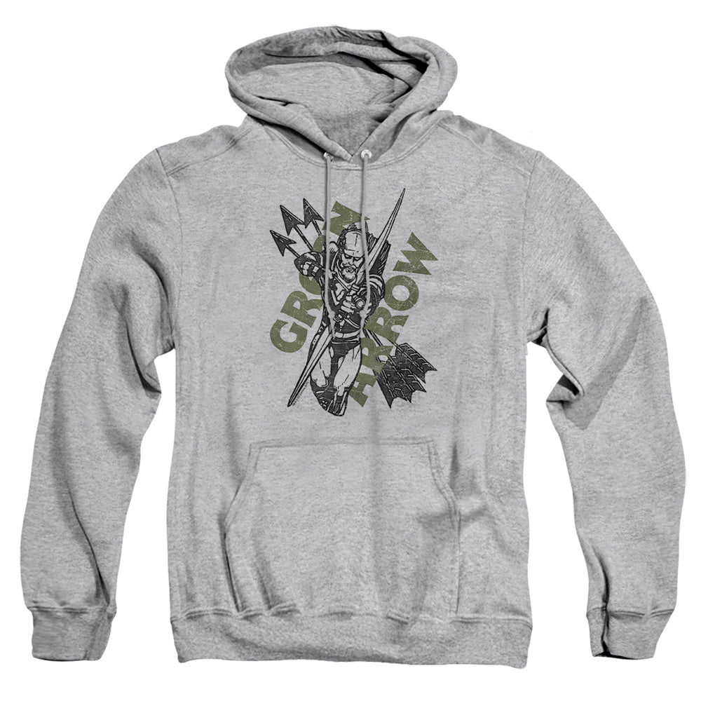 AN OFFCIALLY LICENSED JLA ARCHERS ARROWS ADULT UNISEX PULLOVER HOODIE ATHLETIC HEATHER