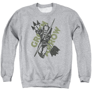 AN OFFCIALLY LICENSED JLA ARCHERS ARROWS ADULT UNISEX CREWNECK SWEATSHIRT ATHLETIC HEATHER