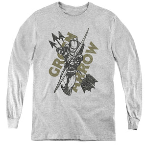 AN OFFCIALLY LICENSED JLA ARCHERS ARROWS YOUTH LONG SLEEVE T-SHIRT ATHLETIC HEATHER