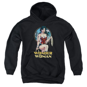 AN OFFCIALLY LICENSED JLA CITY WARRIOR YOUTH HOODIE BLACK