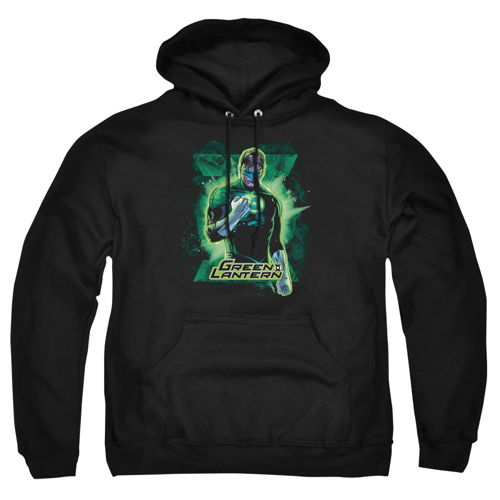 AN OFFCIALLY LICENSED JLA GL BROODING ADULT UNISEX PULLOVER HOODIE BLACK