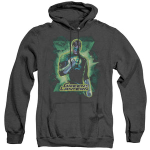 AN OFFCIALLY LICENSED JLA GL BROODING ADULT UNISEX HEATHER PULLOVER HOODIE BLACK