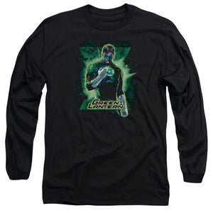 AN OFFCIALLY LICENSED JLA GL BROODING MEN'S LONG SLEEVE T-SHIRT BLACK