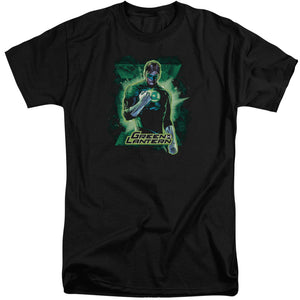AN OFFCIALLY LICENSED JLA GL BROODING MEN'S TALL FIT T-SHIRT BLACK