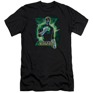 AN OFFCIALLY LICENSED JLA GL BROODING MEN'S PREMIUM SLIM FIT T-SHIRT BLACK