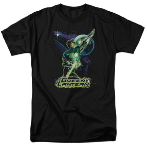 AN OFFCIALLY LICENSED JLA HAL GALAXY MEN'S REGULAR FIT T-SHIRT BLACK