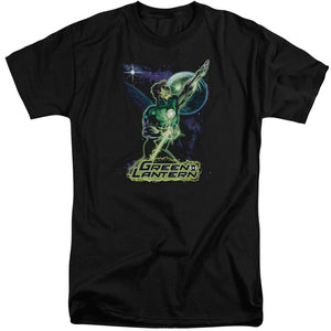 AN OFFCIALLY LICENSED JLA HAL GALAXY MEN'S TALL FIT T-SHIRT BLACK