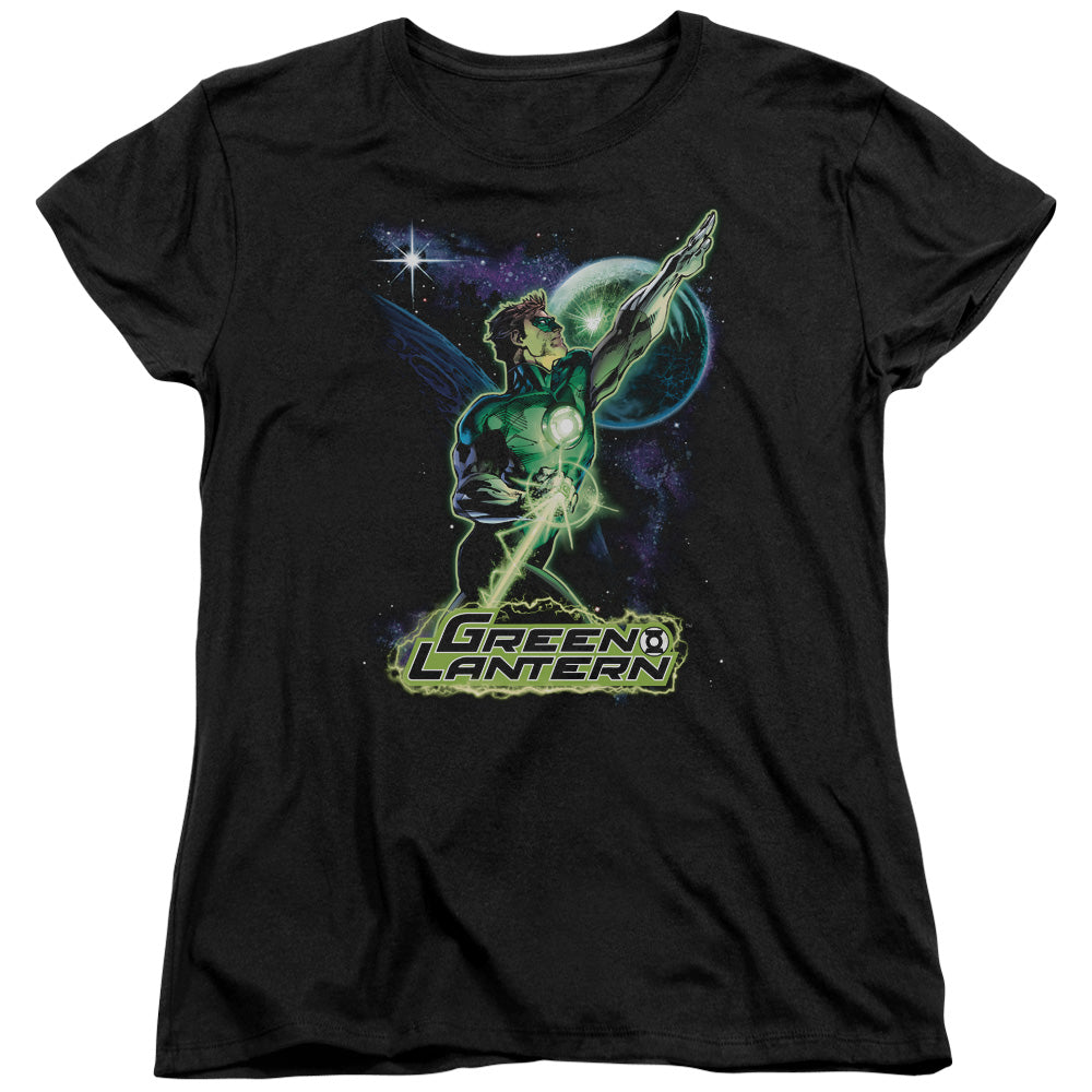 AN OFFCIALLY LICENSED JLA HAL GALAXY WOMEN'S REGULAR FIT T-SHIRT BLACK