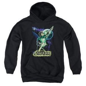AN OFFCIALLY LICENSED JLA HAL GALAXY YOUTH HOODIE BLACK