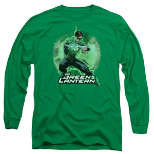 AN OFFCIALLY LICENSED JLA SPIN MEN'S LONG SLEEVE T-SHIRT KELLY GREEN