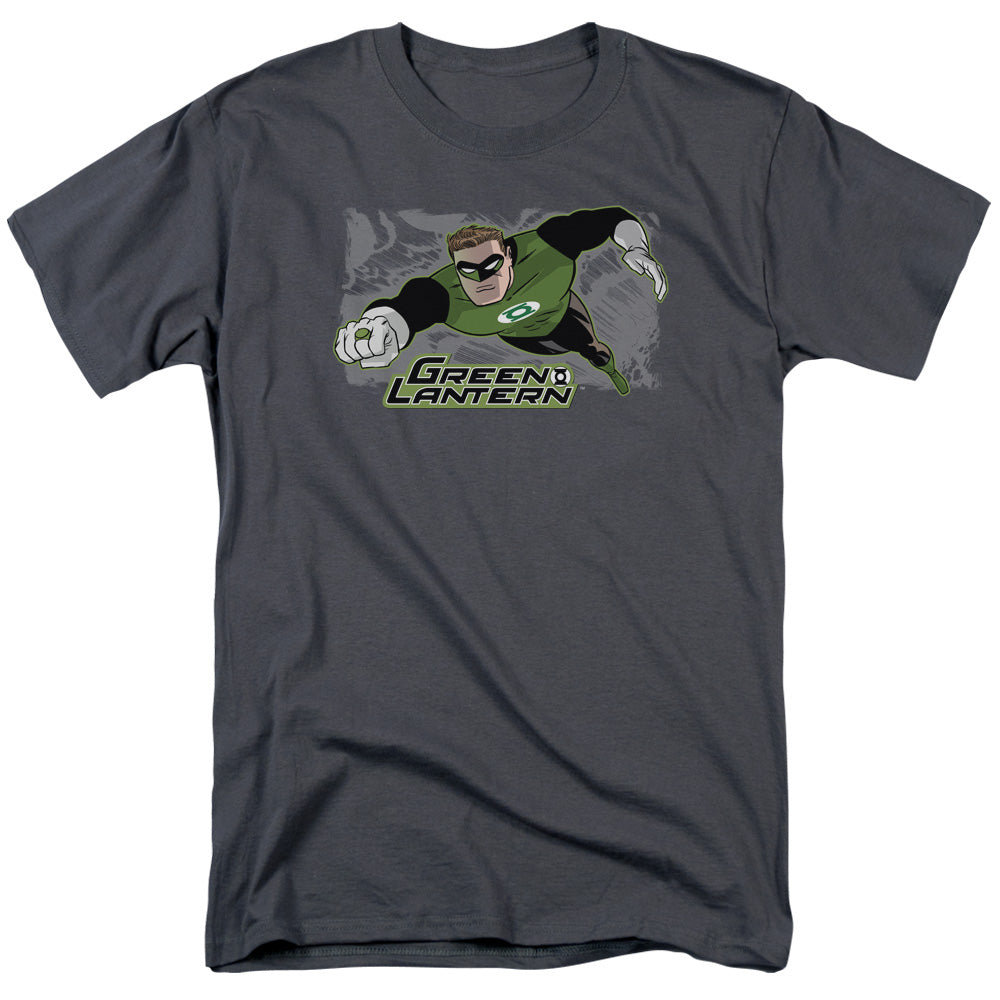 AN OFFCIALLY LICENSED JLA SPACE COP MEN'S REGULAR FIT T-SHIRT CHARCOAL