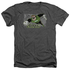 AN OFFCIALLY LICENSED JLA SPACE COP MEN'S HEATHER T-SHIRT CHARCOAL