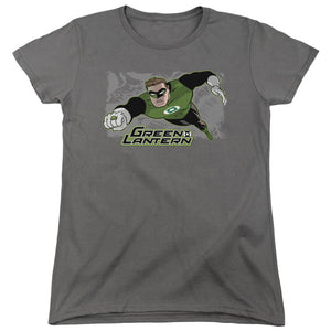 AN OFFCIALLY LICENSED JLA SPACE COP WOMEN'S REGULAR FIT T-SHIRT CHARCOAL