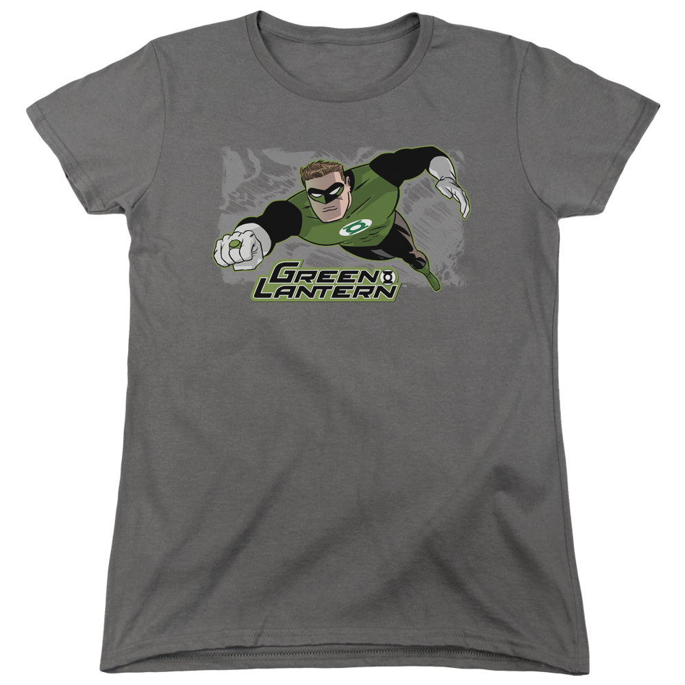 AN OFFCIALLY LICENSED JLA SPACE COP WOMEN'S REGULAR FIT T-SHIRT CHARCOAL