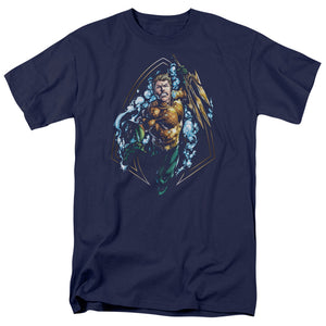 AN OFFCIALLY LICENSED JLA THRASHING MEN'S REGULAR FIT T-SHIRT NAVY