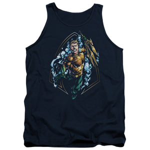 AN OFFCIALLY LICENSED JLA THRASHING ADULT UNISEX TANK TOP NAVY
