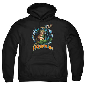 AN OFFCIALLY LICENSED JLA RULER OF THE SEAS ADULT UNISEX PULLOVER HOODIE BLACK