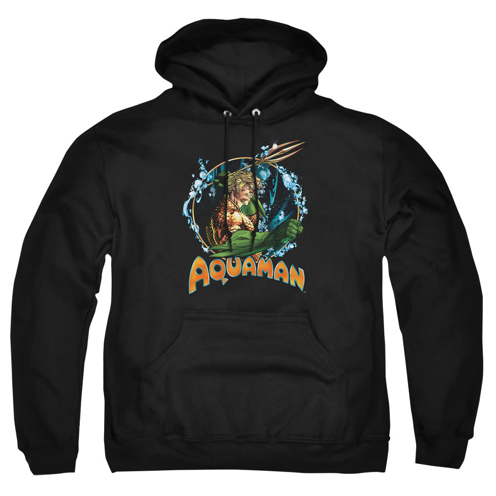 AN OFFCIALLY LICENSED JLA RULER OF THE SEAS ADULT UNISEX PULLOVER HOODIE BLACK