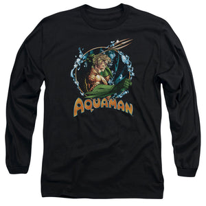 AN OFFCIALLY LICENSED JLA RULER OF THE SEAS MEN'S LONG SLEEVE T-SHIRT BLACK