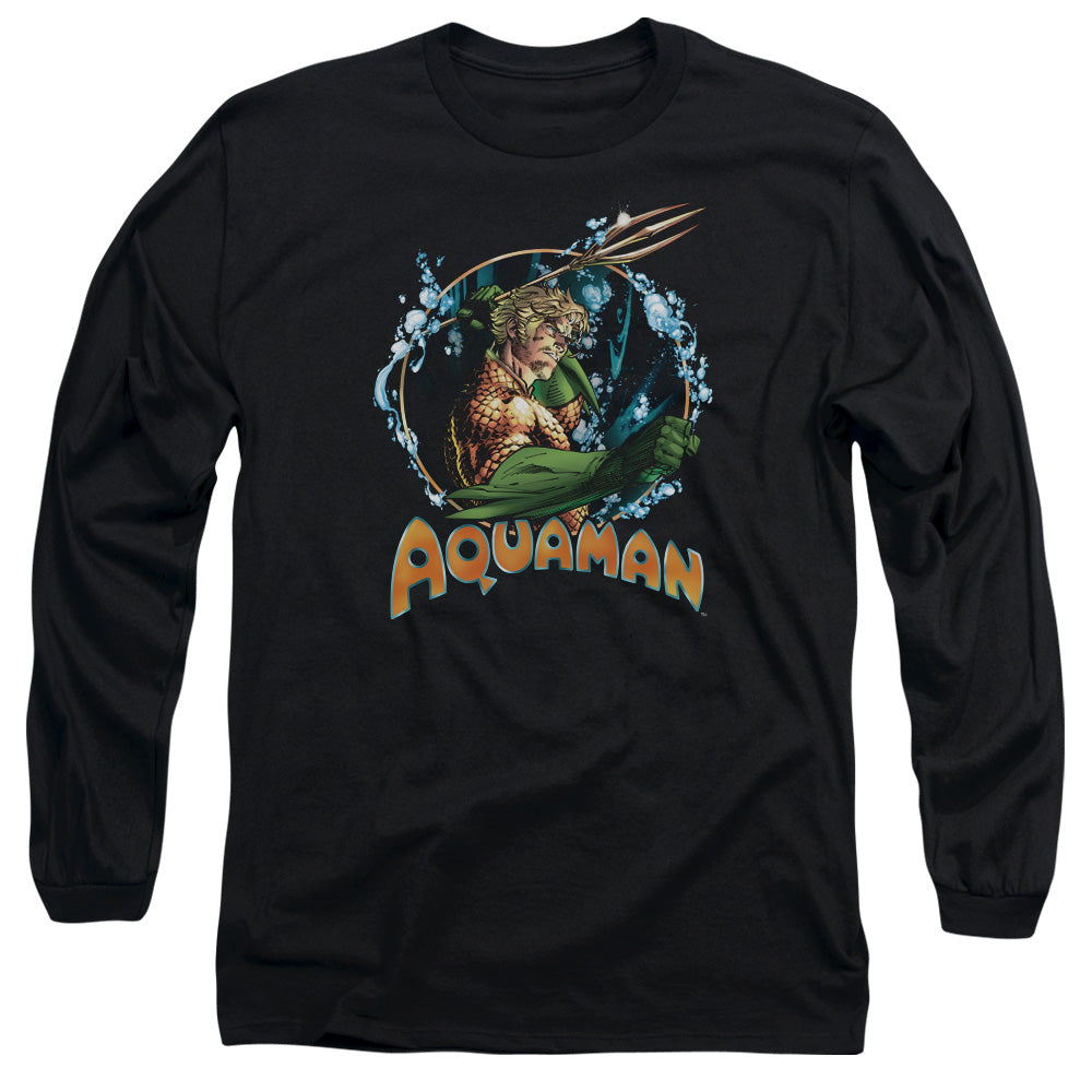 AN OFFCIALLY LICENSED JLA RULER OF THE SEAS MEN'S LONG SLEEVE T-SHIRT BLACK