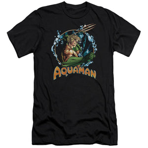 AN OFFCIALLY LICENSED JLA RULER OF THE SEAS MEN'S PREMIUM SLIM FIT T-SHIRT BLACK